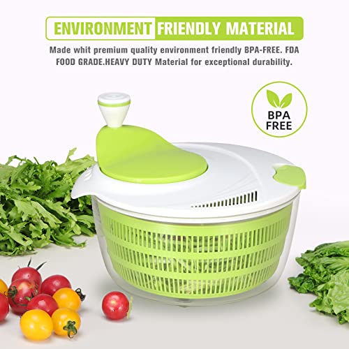 Smile Mom Salad Spinner Large 4 Quarts, ABS,BPA Free Clips